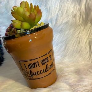 12oz Succulent tumbler with topper and straw!